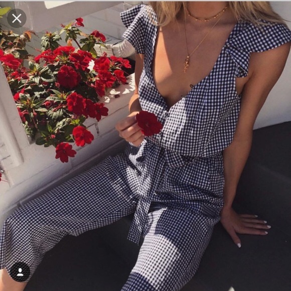 For Love And Lemons Pants - For Love And Lemons Gingham Jumpsuit